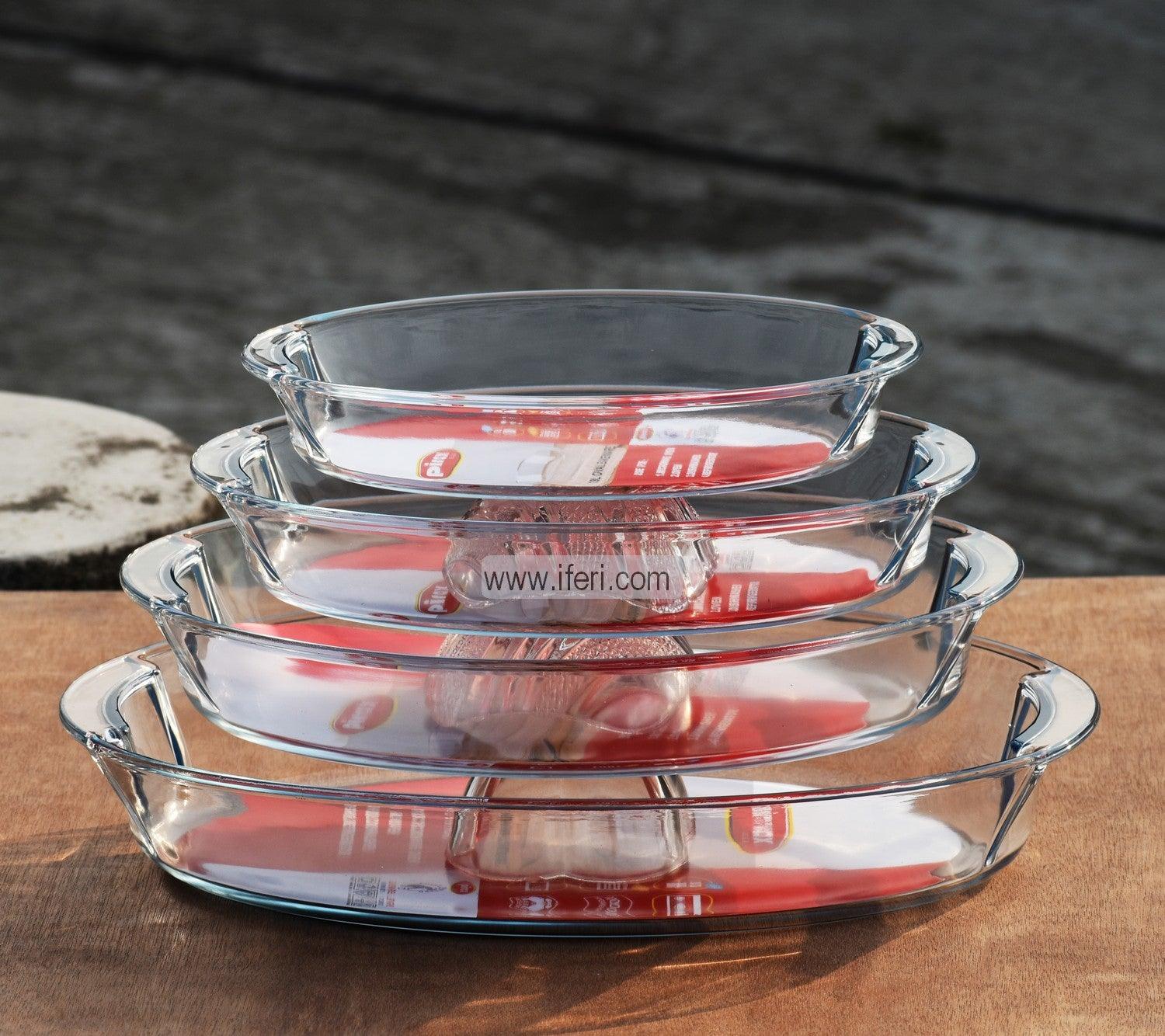 Pyrex 1.8 Liter Oval Clear Glass Casserole Dish With Lid Vintage