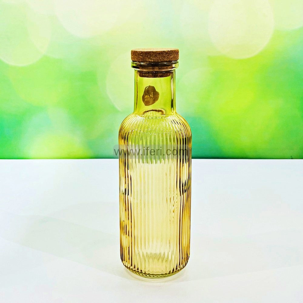 11 Inch Glass Water Bottle with Cork Lid IHW001