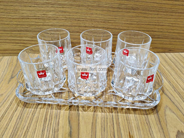 6 Pcs Water Juice Glass Set with Tray MN0010