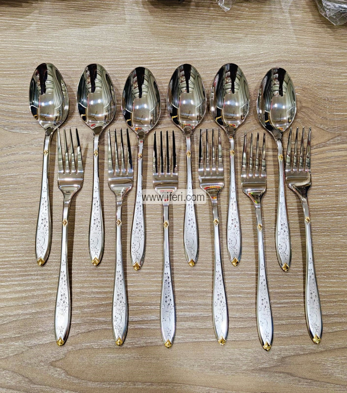 12 Pcs Stainless Steel Dinner Spoon & Fork Set MN0037