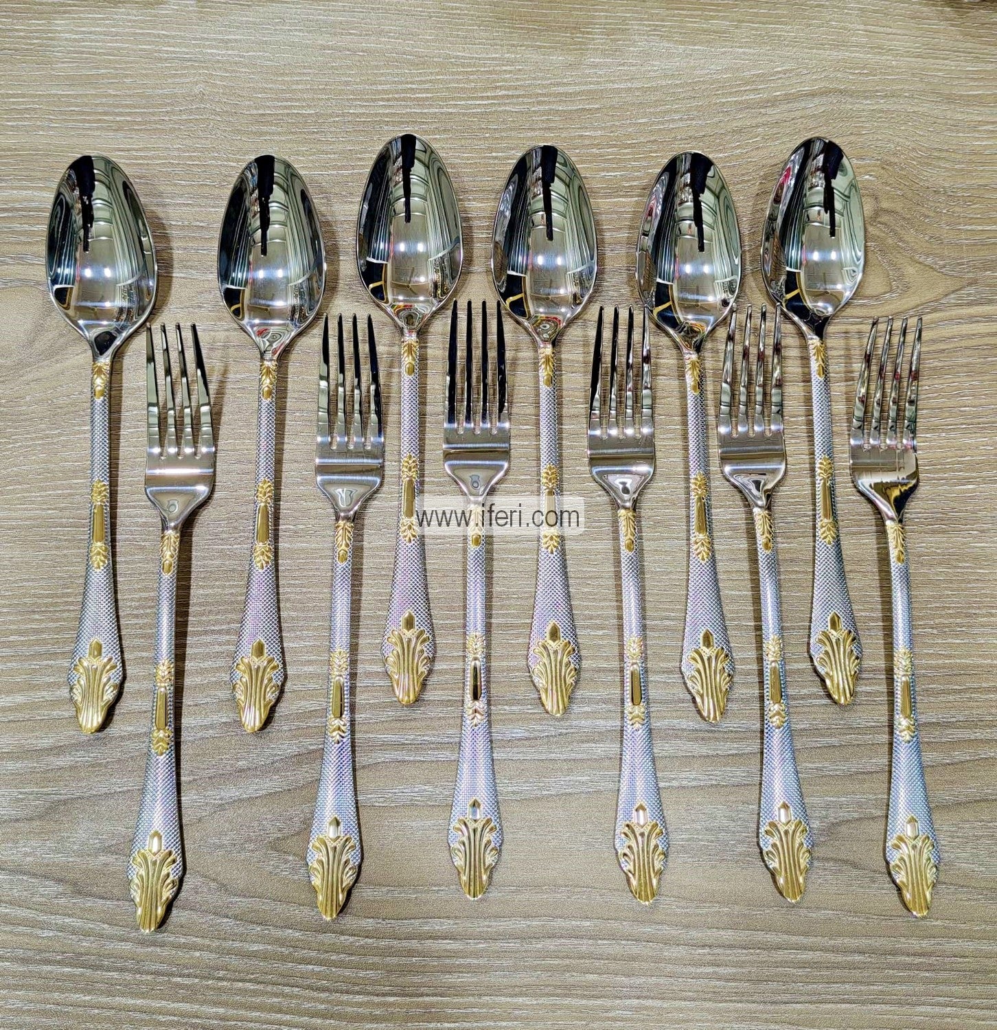 12 Pcs Stainless Steel Dinner Spoon & Fork Set MN0039