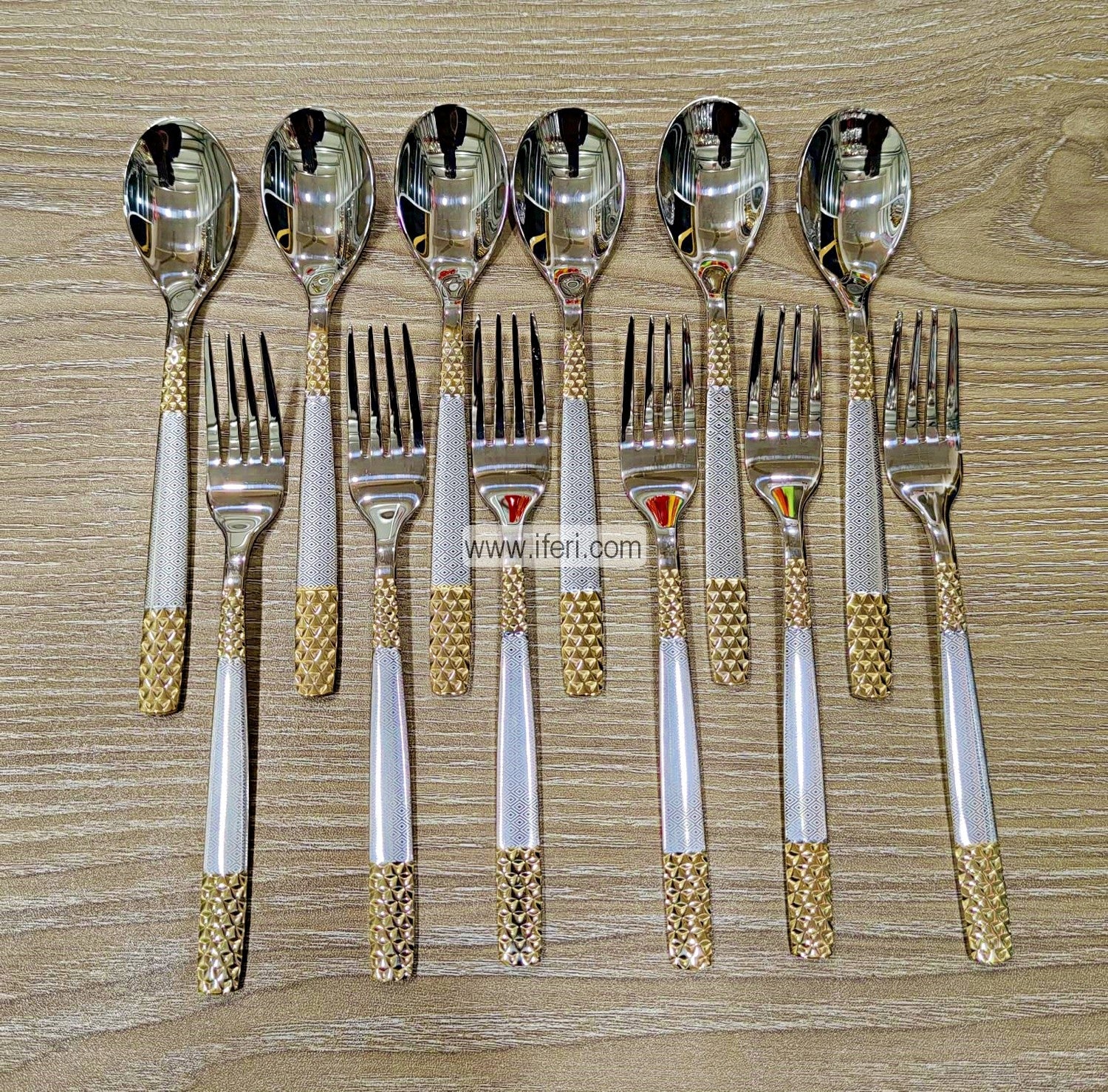 12 Pcs Stainless Steel Tea Spoon & Fork Set MN0041