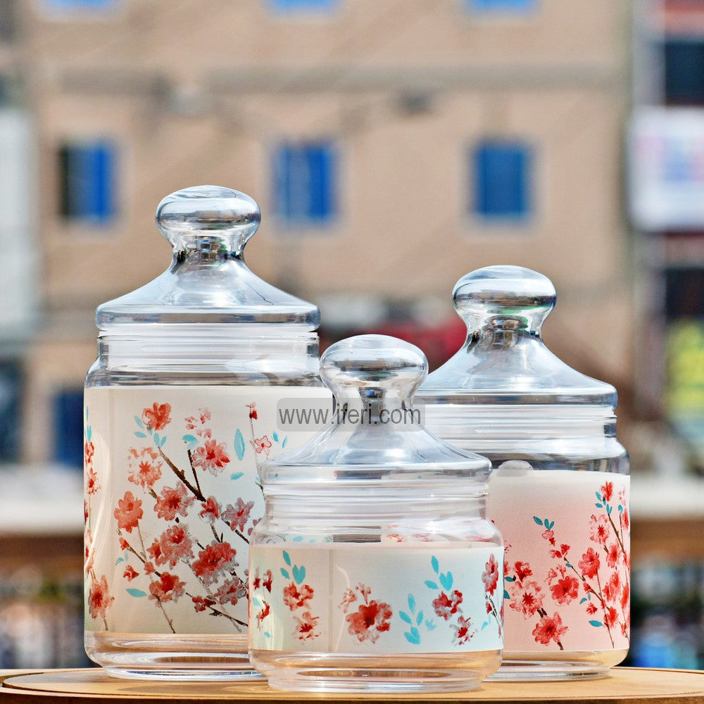 3 Pcs Airtight Glass Cookie Jar / Pickle Jar Set ALP2084