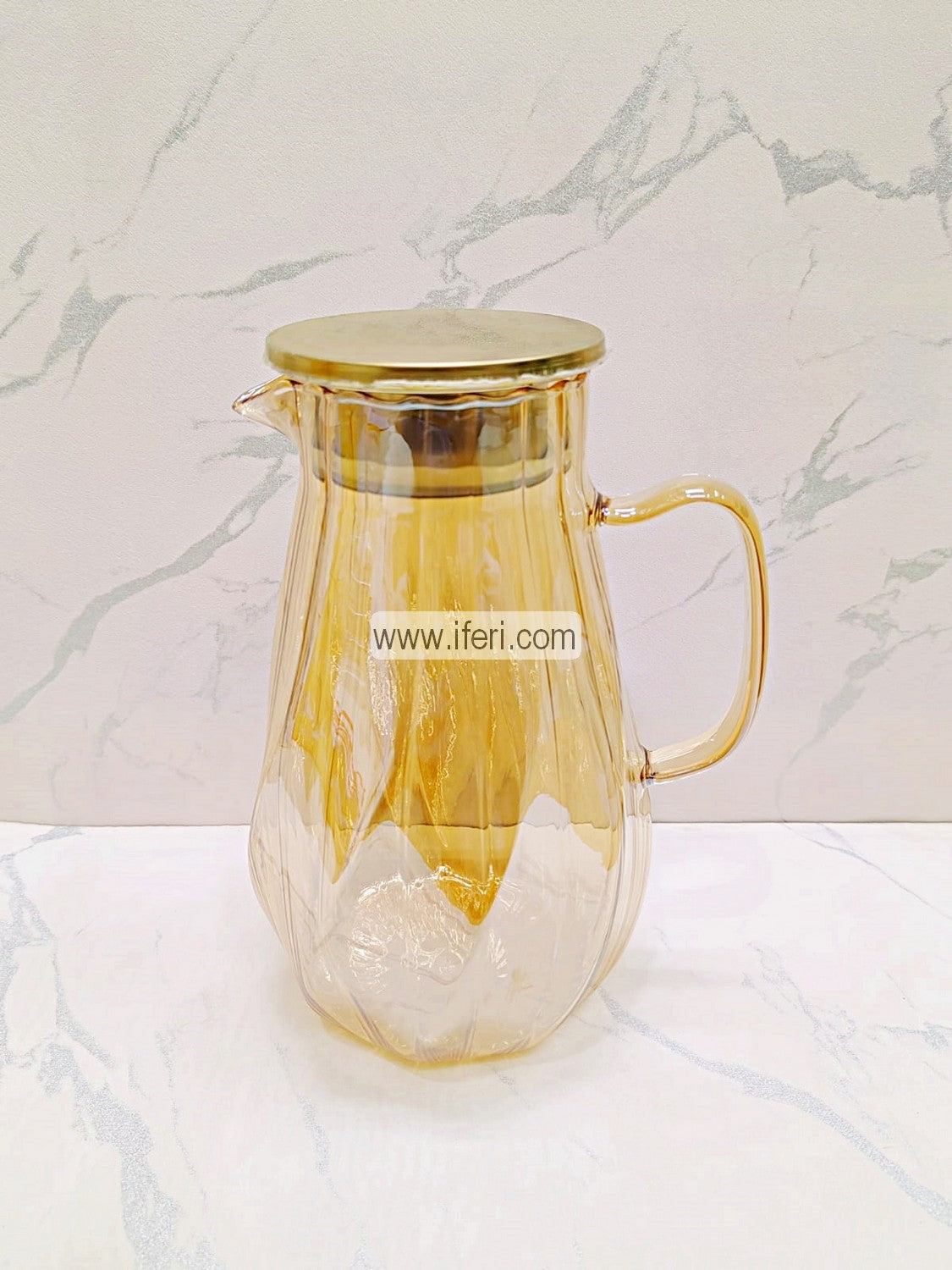 8.5 Inch Golden Borosilicate Glass Water Juice Jug MN0089