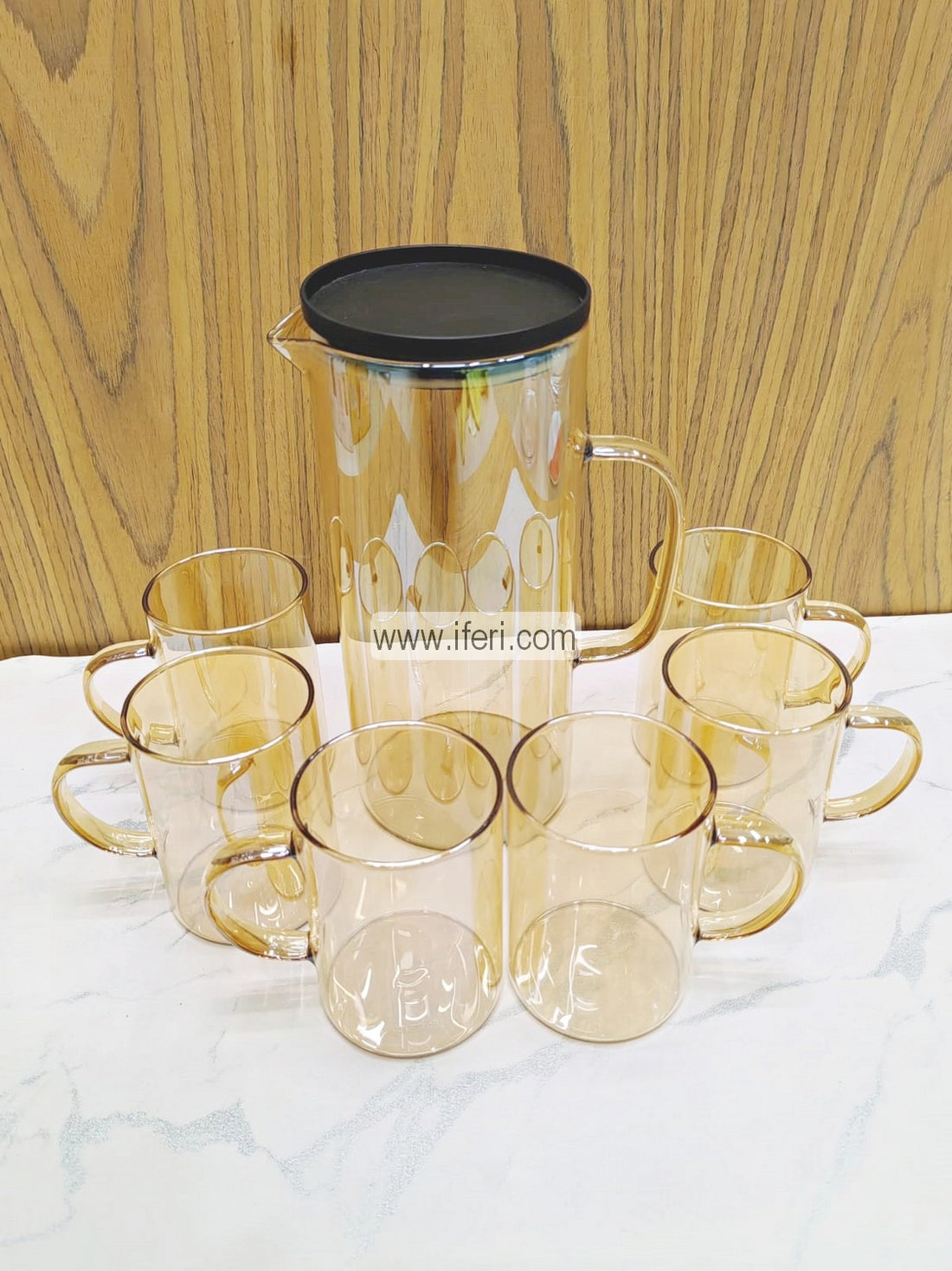 7 Pcs Borosilicate Glass Jug & Mug Set MN0096