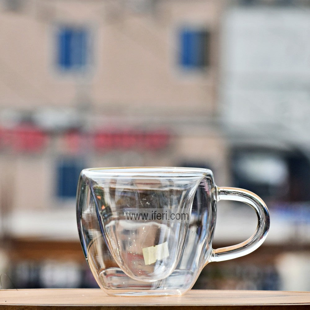 3.8 Inch Double Wall Borosilicate Glass Mug ALP2106