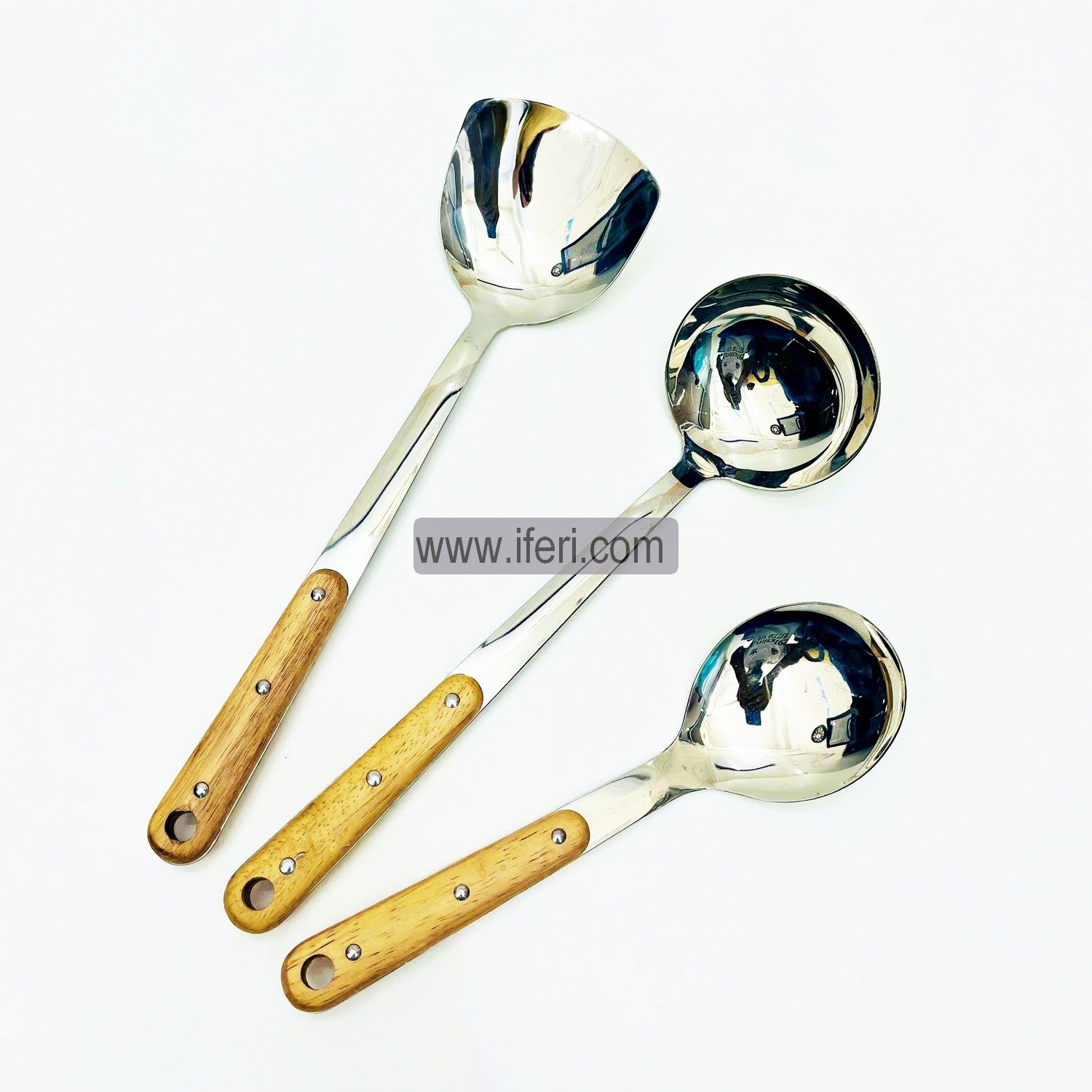 3 Pcs Wooden Handle Cooking Spoon Set MRB011