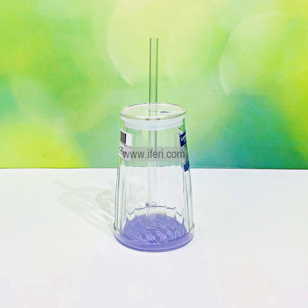 350ml Glass Juice Sipper Mug with Straw UNQ0182