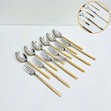 12 Pcs Stainless Steel Heavy Weight Tea Spoon & Fork Set TB1330