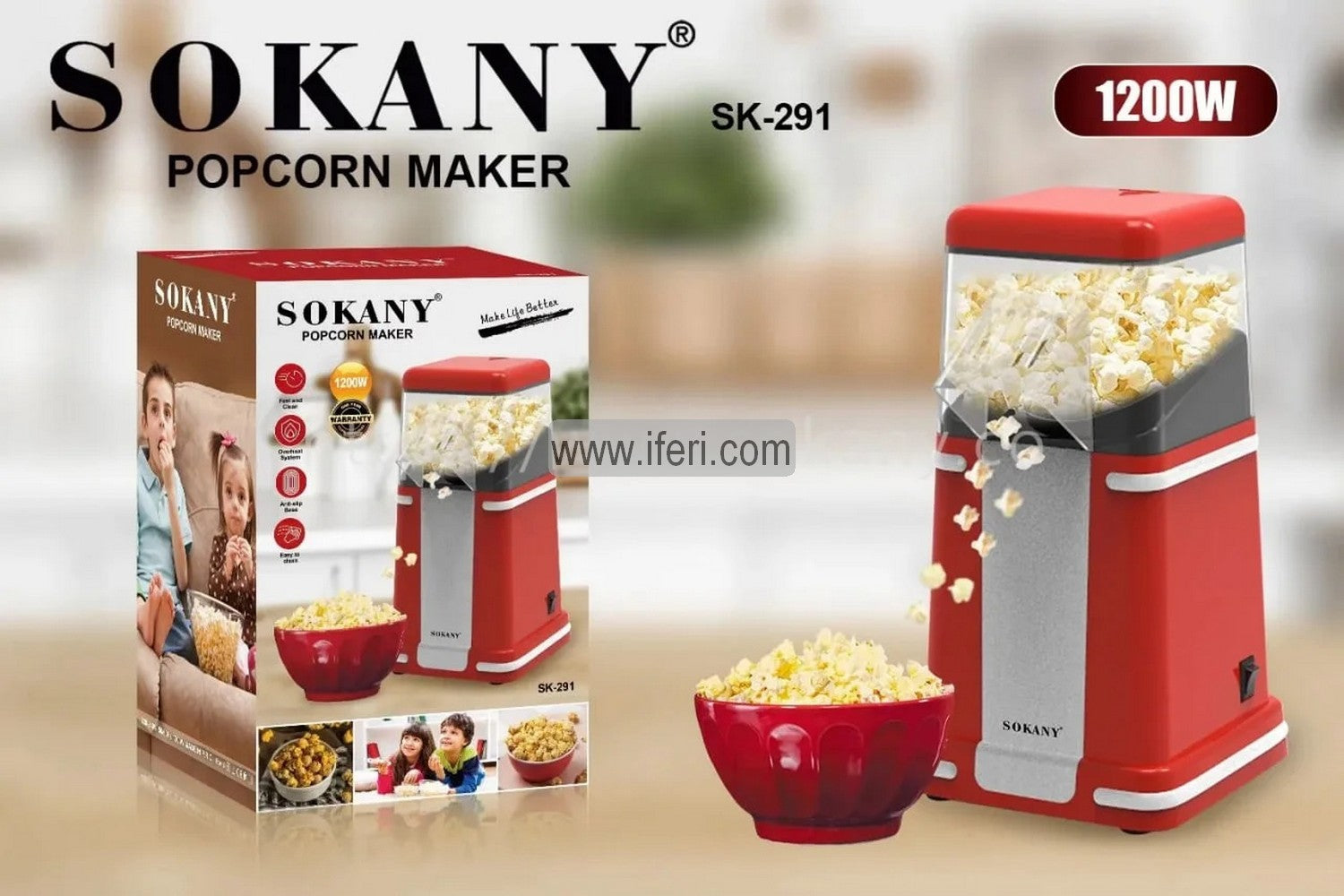 Sokany 1200 Watt Popcorn Maker SK-291