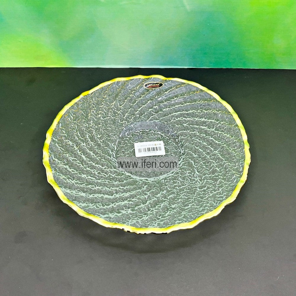 1 Pcs 10.2 Inch Exclusive Golden Rim Glass Full Plate / Dinner Plate RH0311