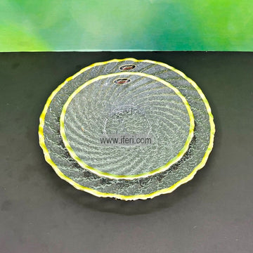 2 Pcs Exclusive Golden Rim Glass Full Plate & Half Plate RH0313