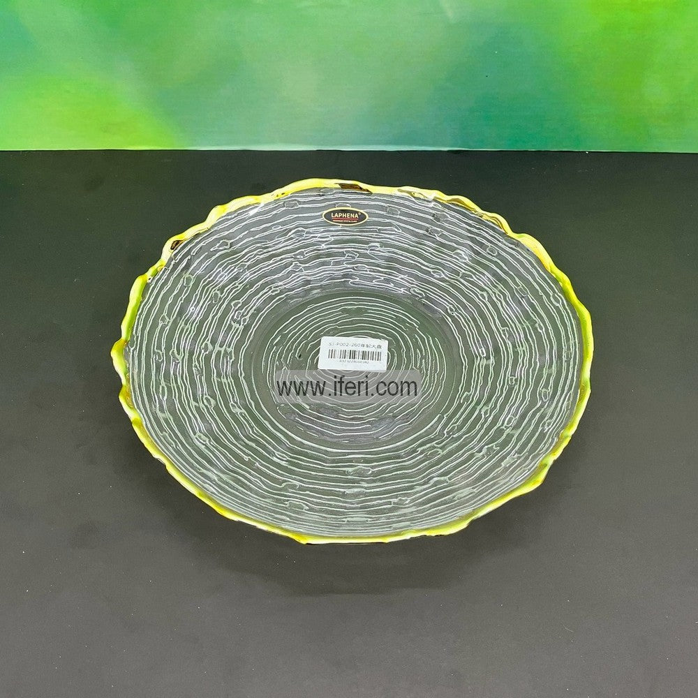 1 Pcs 10.2 Inch Exclusive Golden Rim Glass Full Plate / Dinner Plate RH0314