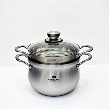 22cm Stainless Steel Belly Shape Cookware with Steamer RY06349