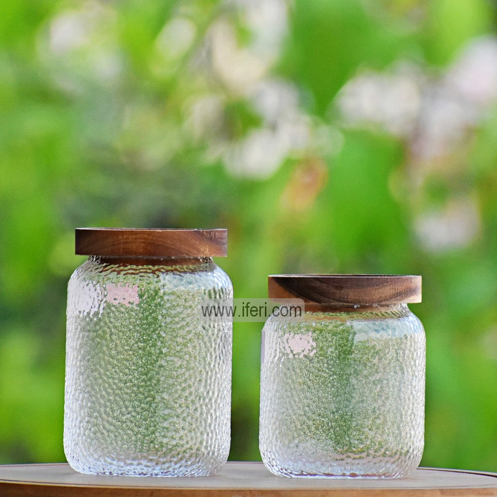 2 Pcs Airtight Glass Cookie Jar / Spice Jar TB1395