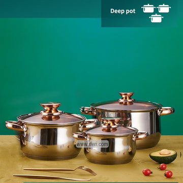 3 Pcs Stainless Steel Cookware Set with Lid W-2003