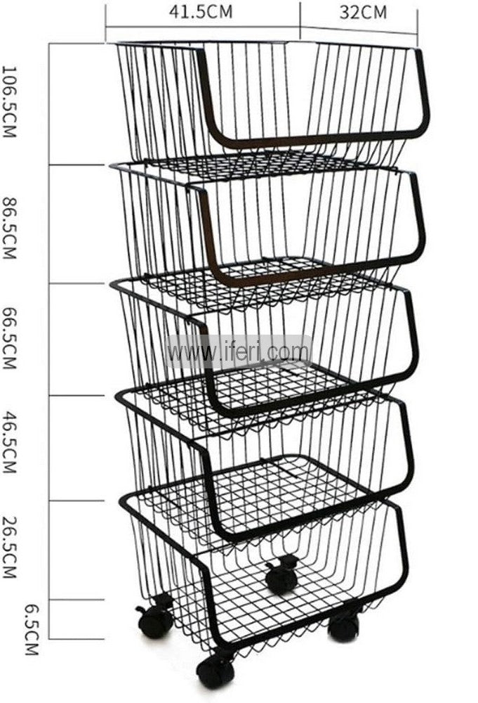 5 Tier Fruit Vegetable Storage Basket Kitchen Rack KSM0046