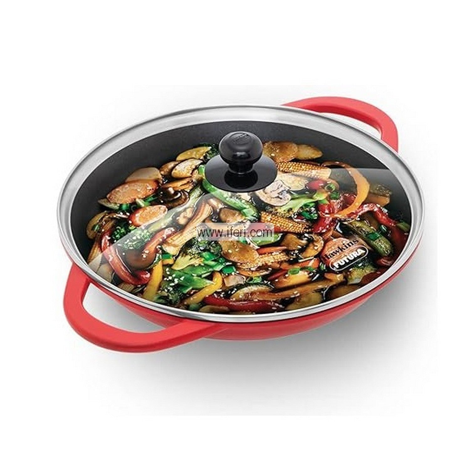 3 Liter Hawkins Shallow Die Cast / Non Stick Kadhai with Glass Lid ALM6471