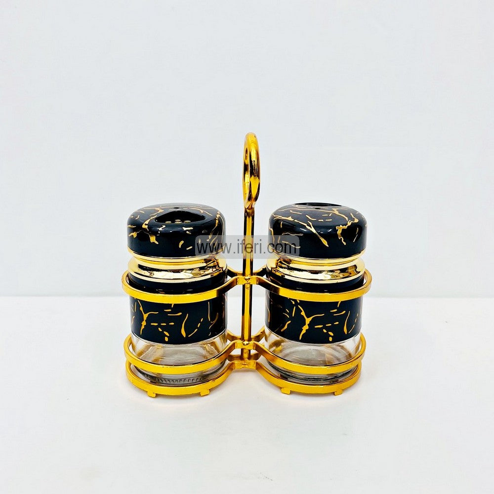 2 Pcs Glass Salt Shaker / Salt Jar with Stand TG10616