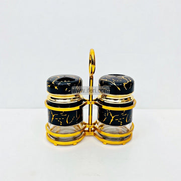 2 Pcs Glass Salt Shaker / Salt Jar with Stand TG10616