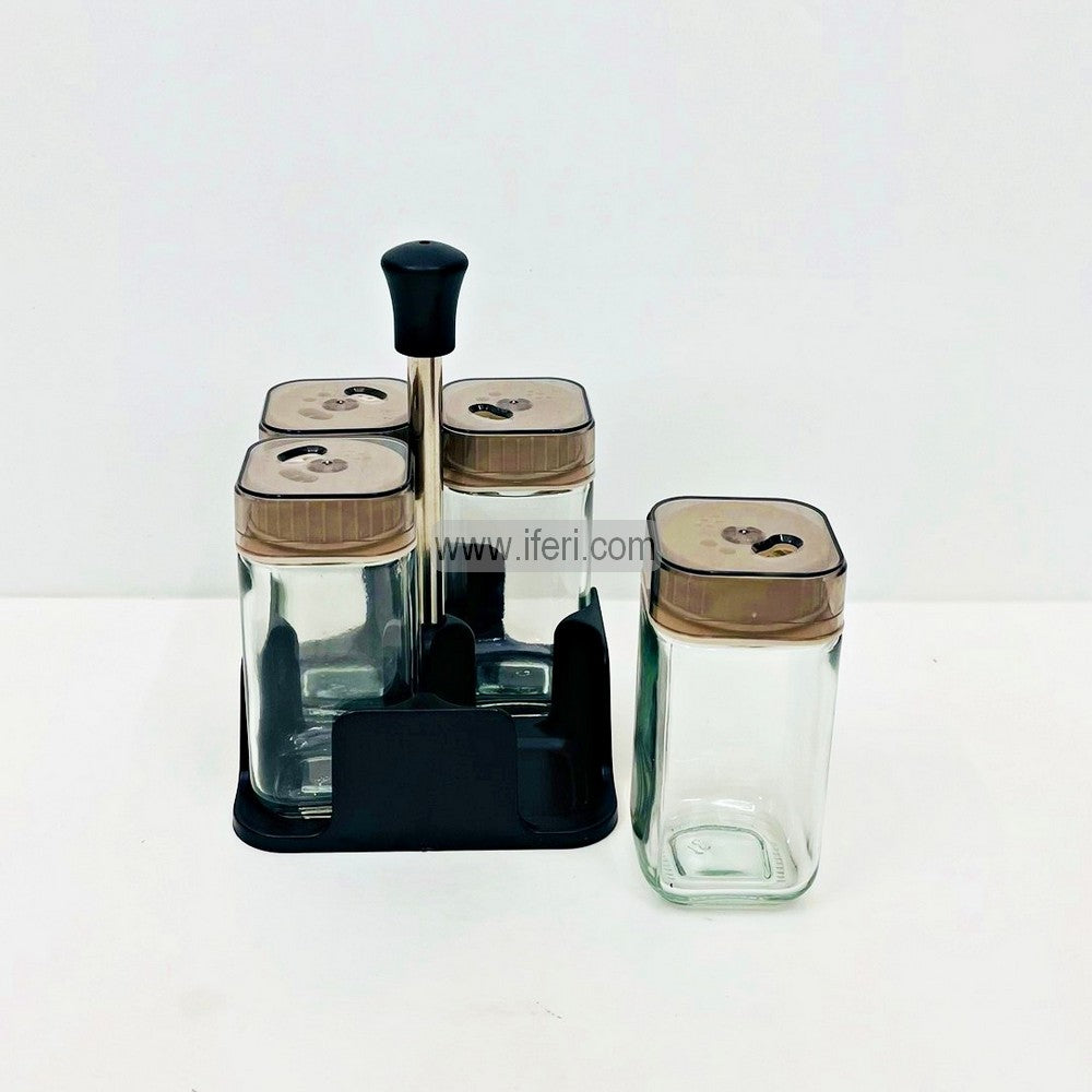 4 Pcs Glass Salt Shaker / Salt Jar with Stand TG10618