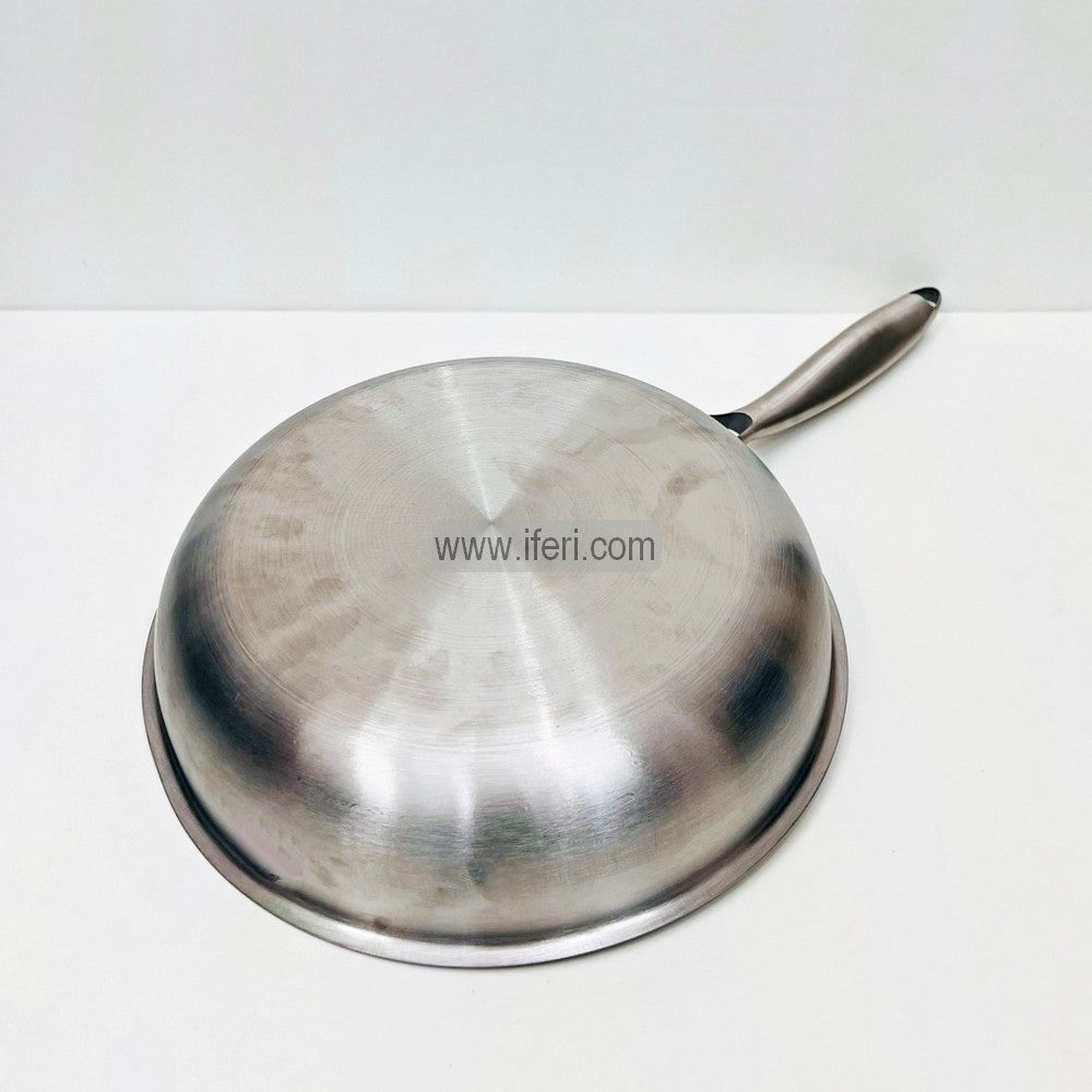 30cm Uncoated Honeycomb Design Stainless Steel Non-Stick Fry Pan TG10631