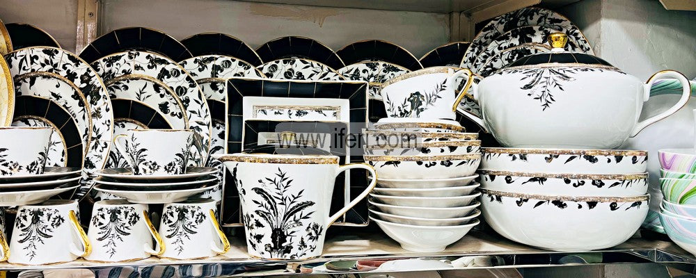 52 Pcs Ceramic Gold Plated Dinner Set MSM0635