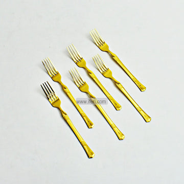 6 Pcs 6 inch Stainless Steel Golden Fork Set IF124