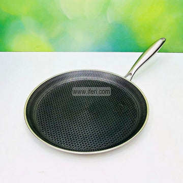 28cm Uncoated Honeycomb Design Stainless Steel Non-Stick Tawa / Dosa Pan RY2737