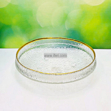 11.8 Inch Exclusive Golden Rim Heavy Glass Fruit, Dessert, Appetizer Serving Bowl / Dish RY2747