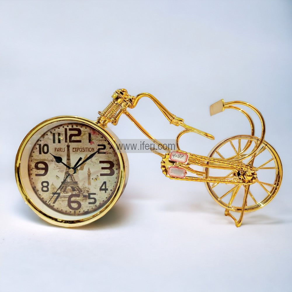 14 Inch Metal Bicycle Model Decorative Sculpture Showpiece with Table Clock RY2833