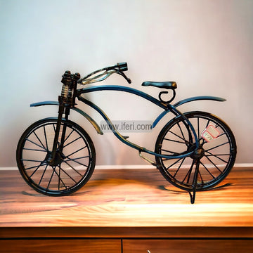 14 Inch Metal Bicycle Model Decorative Sculpture Showpiece with Table Clock RY2835