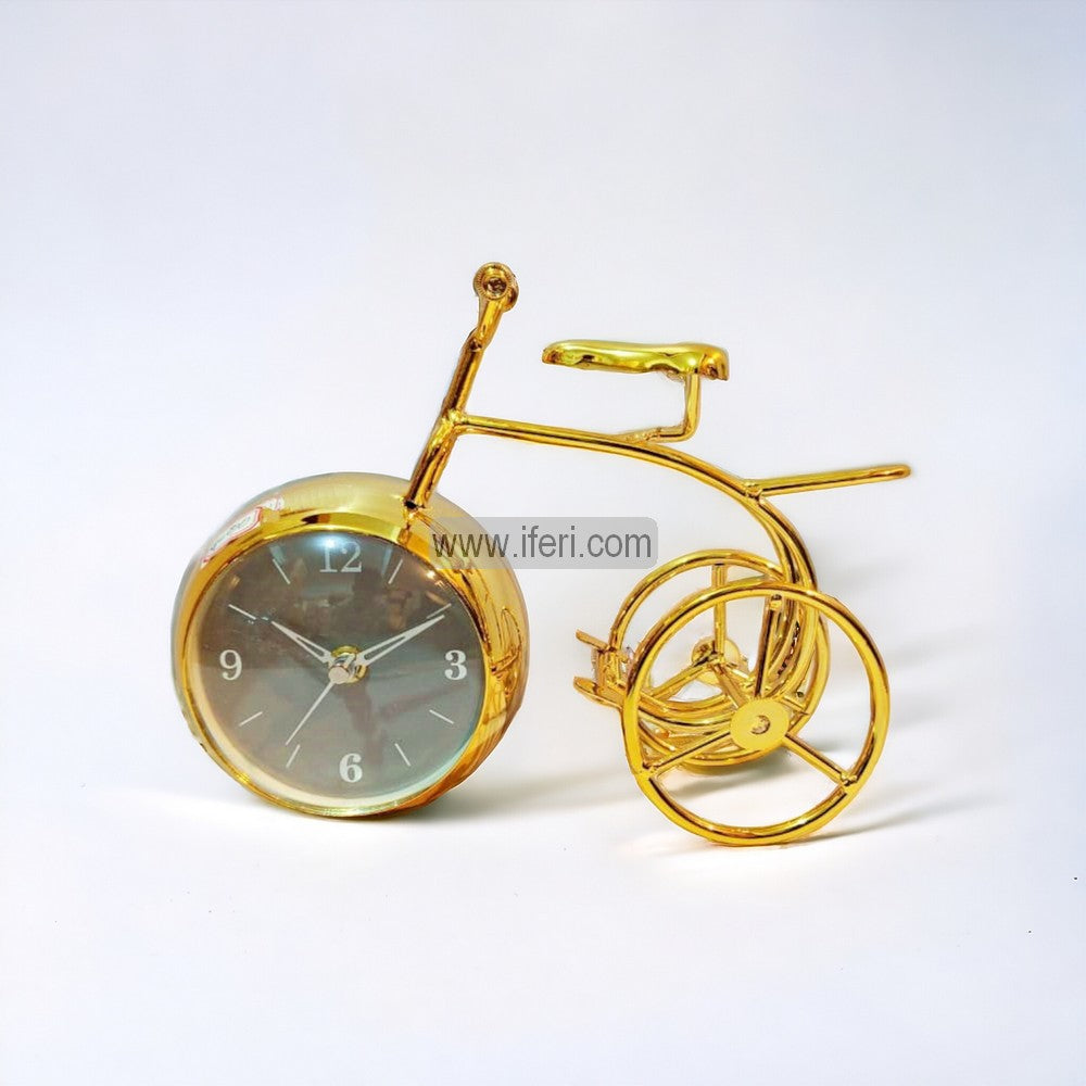 9 Inch Metal Bicycle Model Decorative Sculpture Showpiece with Table Clock RY2836