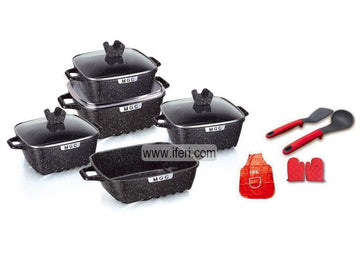 10 Pcs MGC Non-Stick Marble Coated Cookware Set with Lid SMN1860