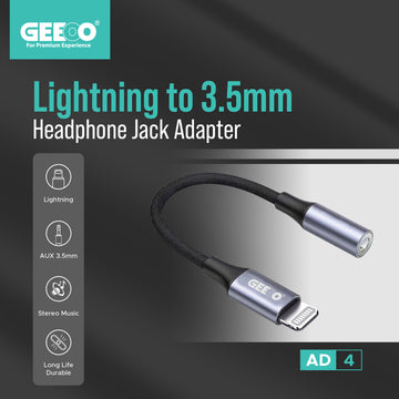 Geeoo Lightning to 3.5mm Headphone Jack Adapter AD4 GT1023