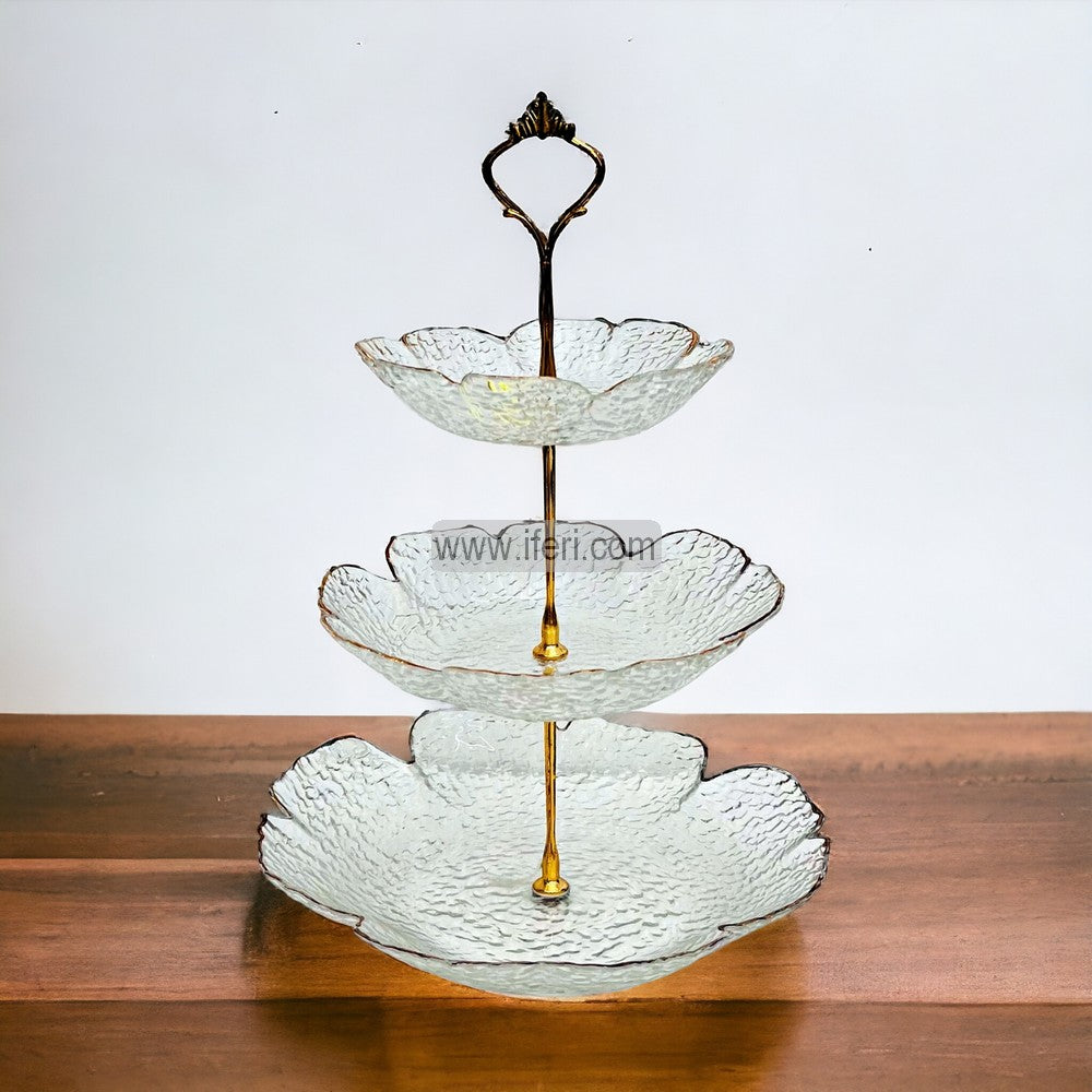 3 Tier Glass Cake, Dessert, Appetizer Serving Platter / Stand RY2717