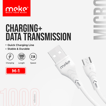 Meke Quick Charging 1M Long (Micro) Data Cable 2.1A Safe Charge M1 GT1032