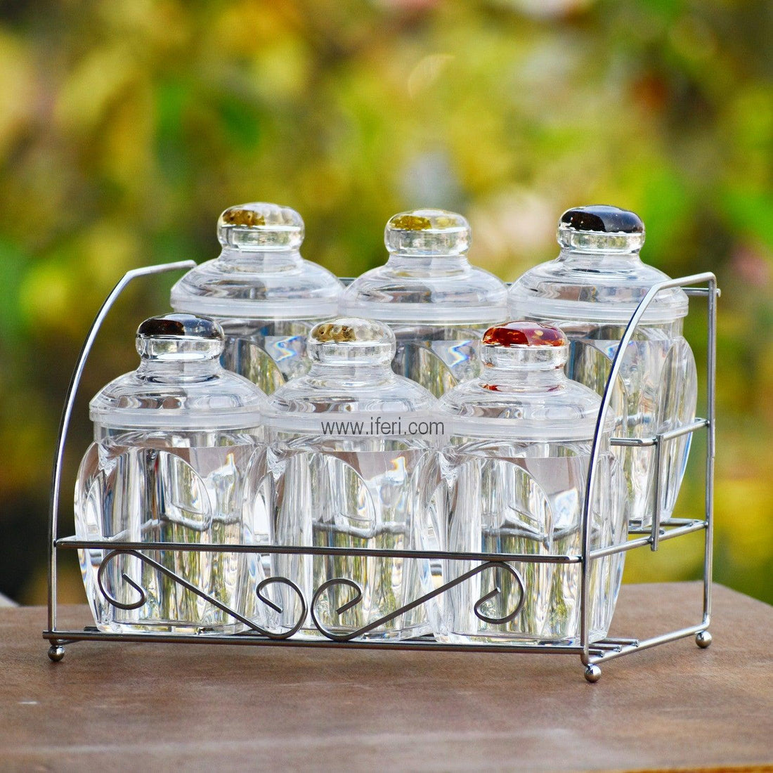 6 Pcs Airtight Acrylic Cookie Spice Jar With Stand RY0846 Price in Bangladesh - iferi.com