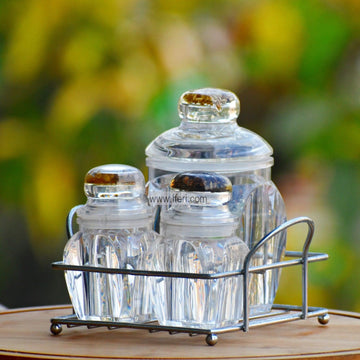 3 Pcs Airtight Acrylic Salt and Pepper Jar With Stand RY0859 Price in Bangladesh - iferi.com