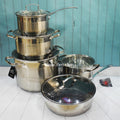 12 Pcs Stainless Steel Cookware Set With Lid KV6667 Price in Bangladesh - iferi.com